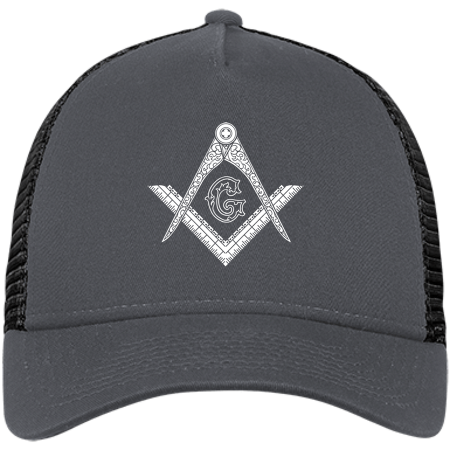 Square & Compass White Logo Hat