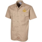 Official Dickie's Square & Compass Work Shirt [Small Tan]