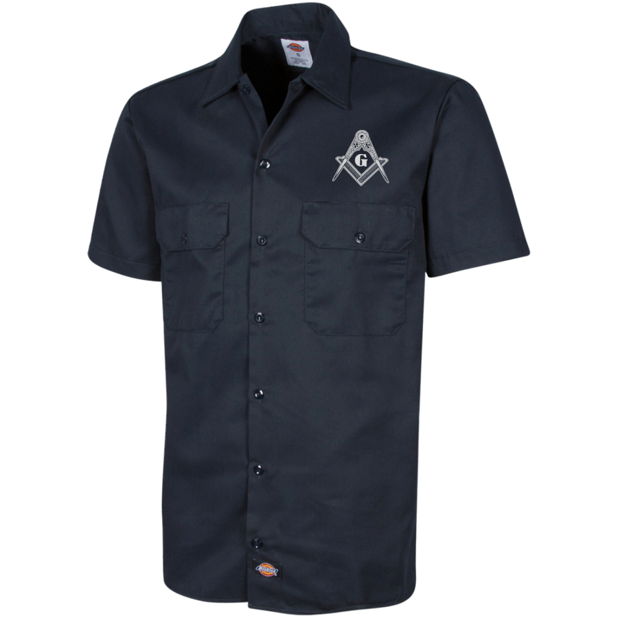 Official Dickie's Square & Compass Work Shirt [Small White]