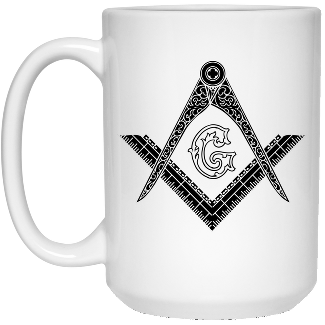 Square & Compass Large Mug (Black Logo)