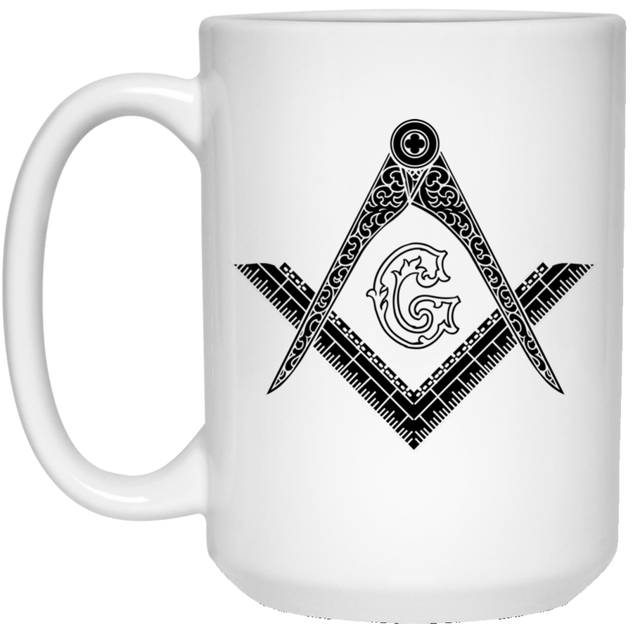 Square & Compass Large Mug (Black Logo)