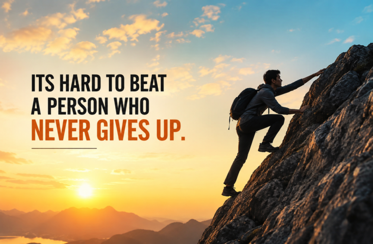 Its Hard to Beat a Person Who Never Gives Up