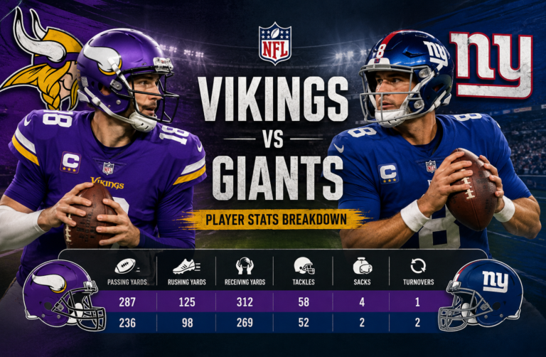 Minnesota Vikings vs New York Giants Match Player Stats