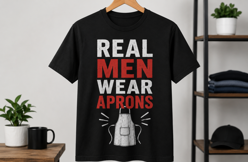 Real Men Wear Aprons T Shirt: A Fun Statement with Meaning