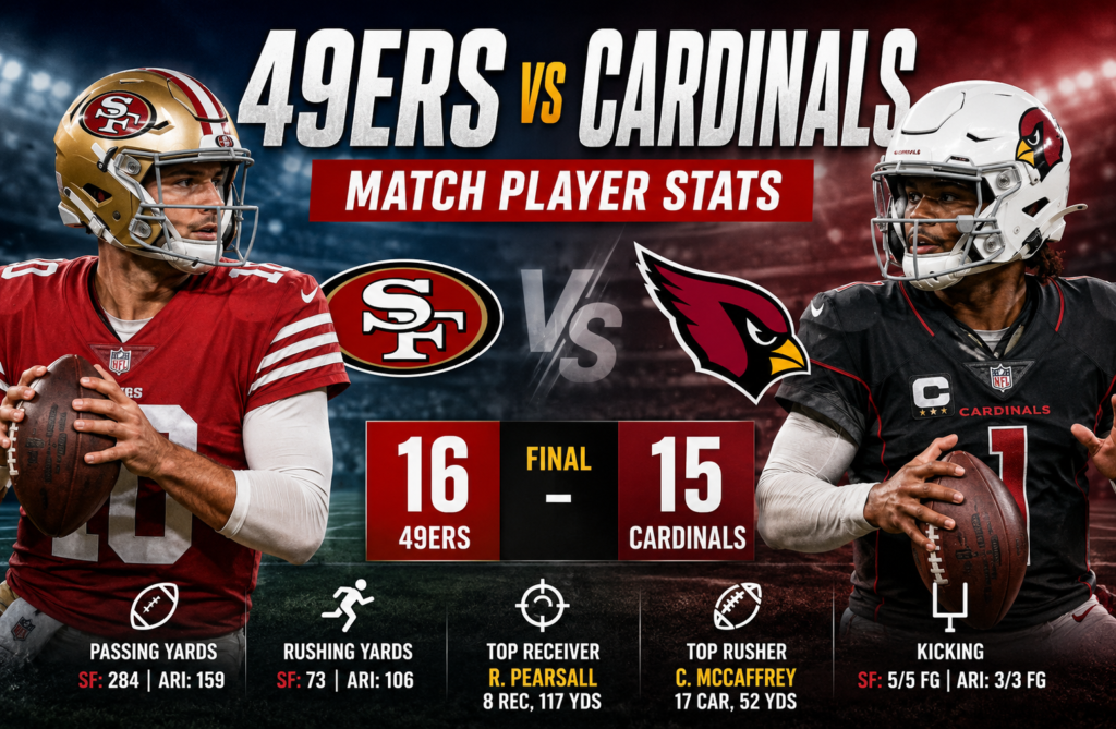 49ers vs arizona cardinals match player stats