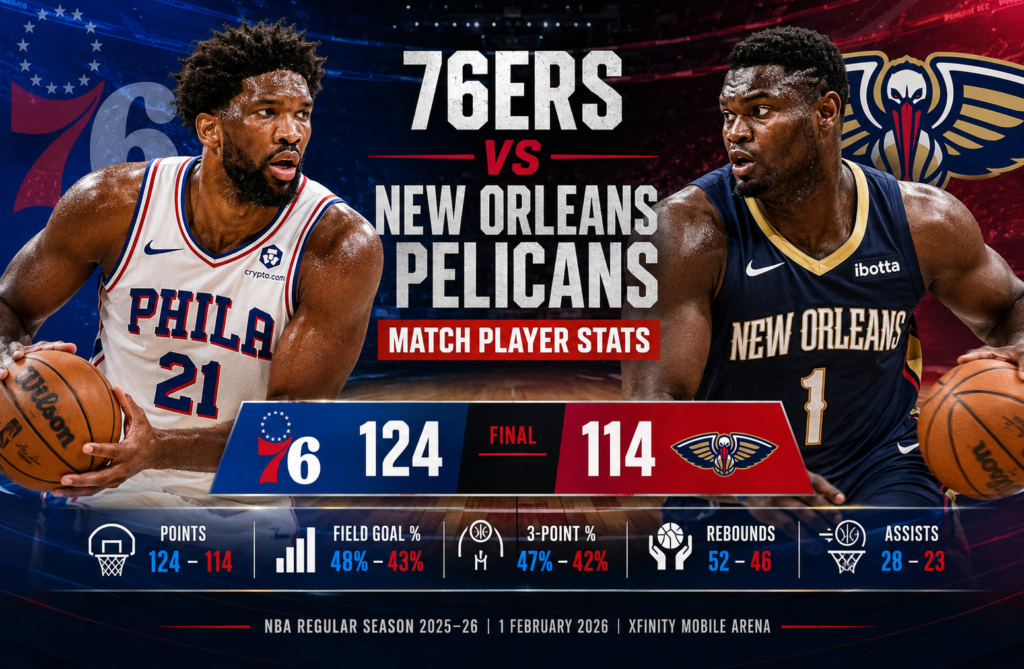 76ers vs new orleans pelicans match player stats