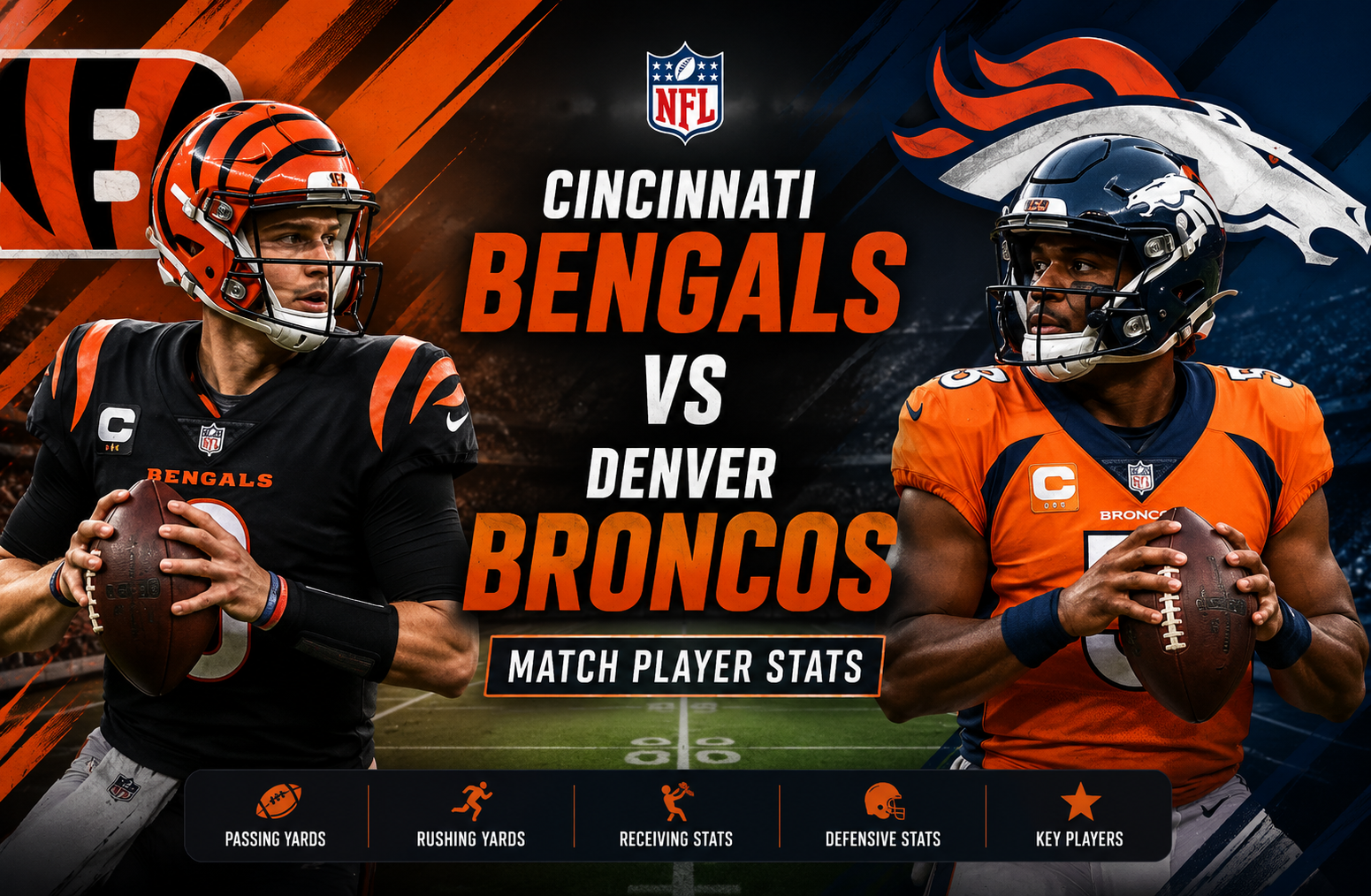 Cincinnati Bengals vs Denver Broncos Match Player Stats