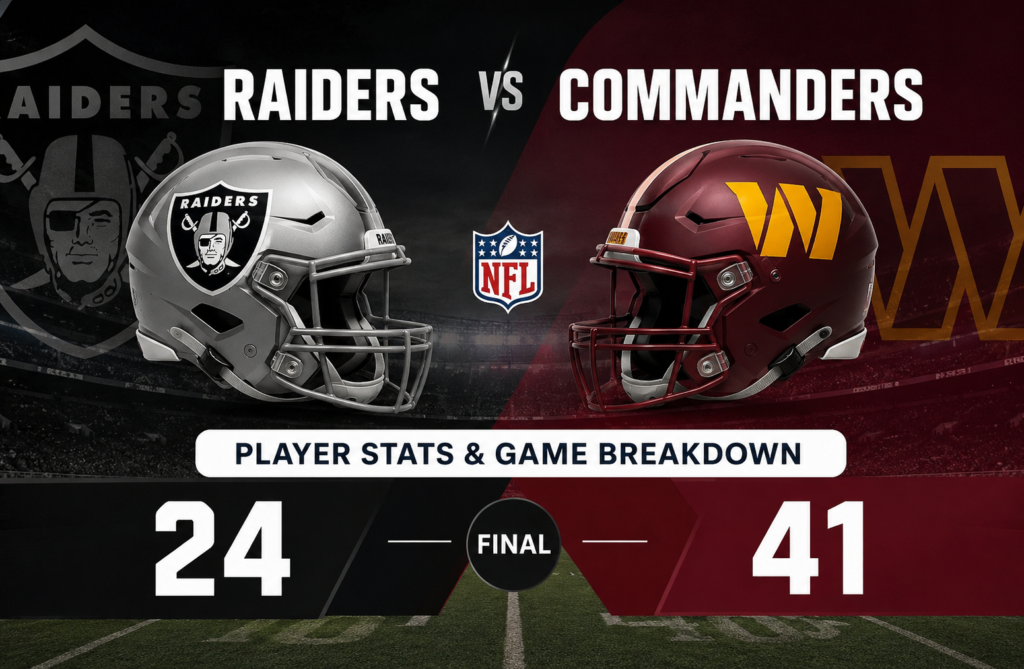 Las Vegas Raiders vs Washington Commanders Match Player Stats
