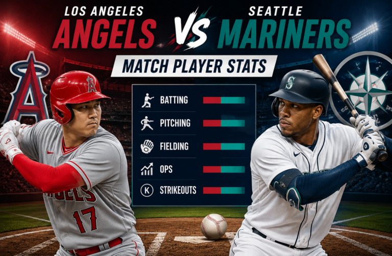 Los Angeles Angels vs Seattle Mariners Match Player Stats