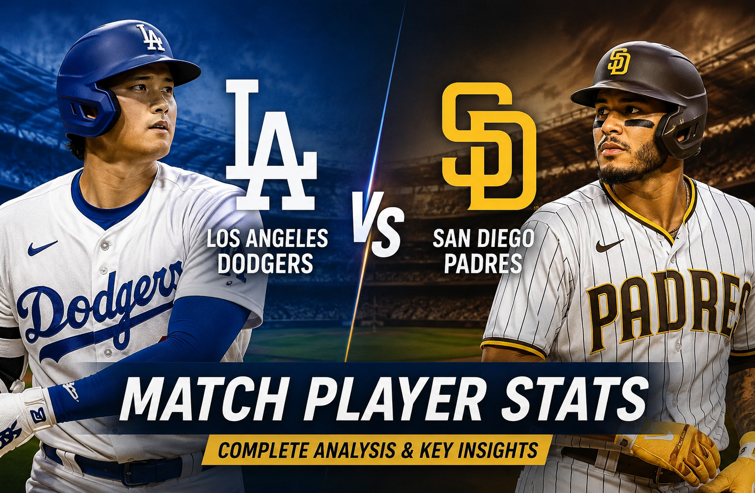 Los Angeles Dodgers vs San Diego Padres Match Player Stats