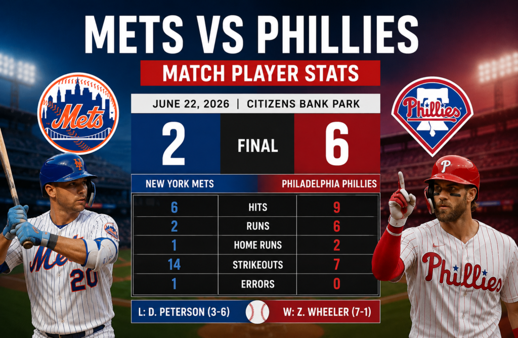 Mets vs Phillies Match Player Stats Breakdown 2026