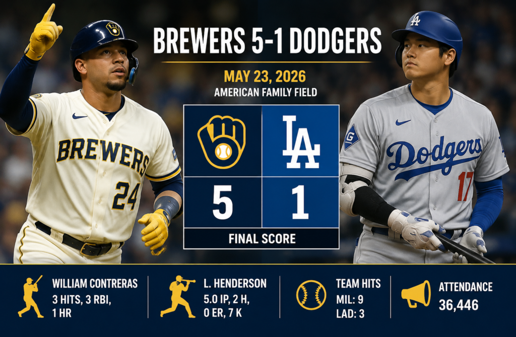 Milwaukee Brewers vs Dodgers Match Player Stats