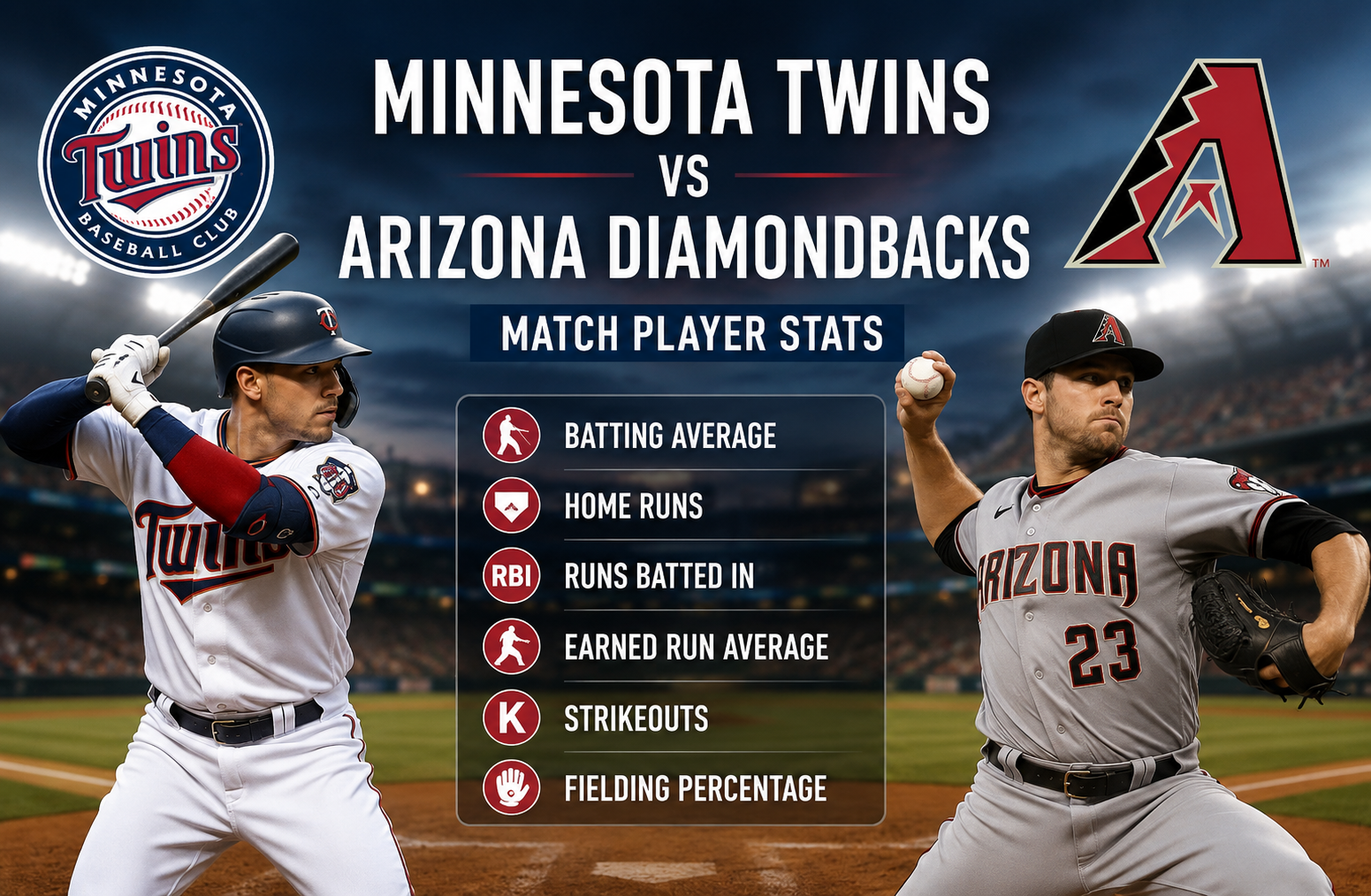 Minnesota Twins vs Arizona Diamondbacks Match Player Stats