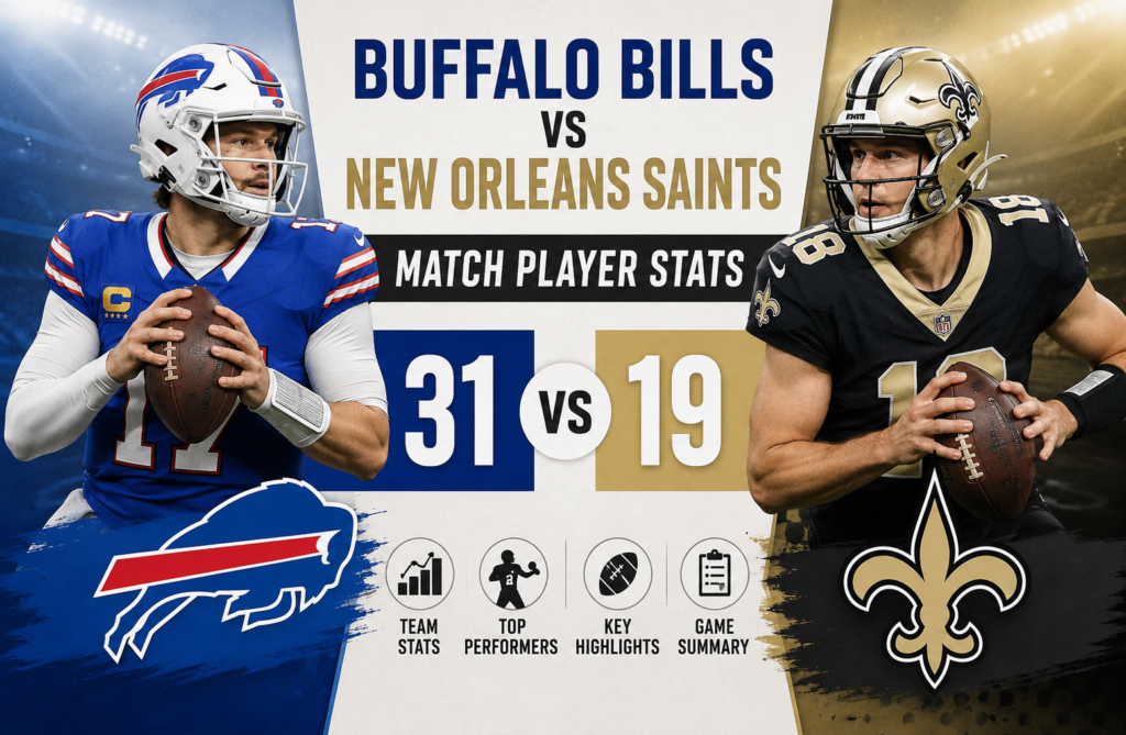 New Orleans Saints vs Buffalo Bills Match Player Stats