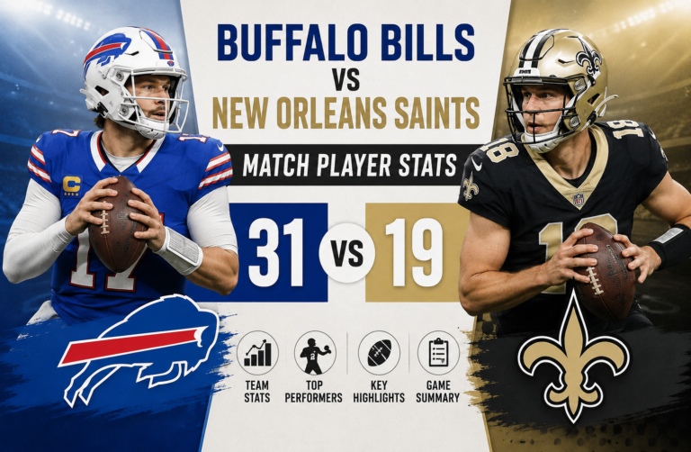 New Orleans Saints vs Buffalo Bills Match Player Stats