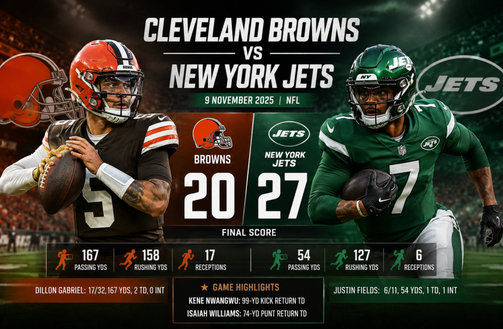 Cleveland Browns vs New York Jets Match Player Stats