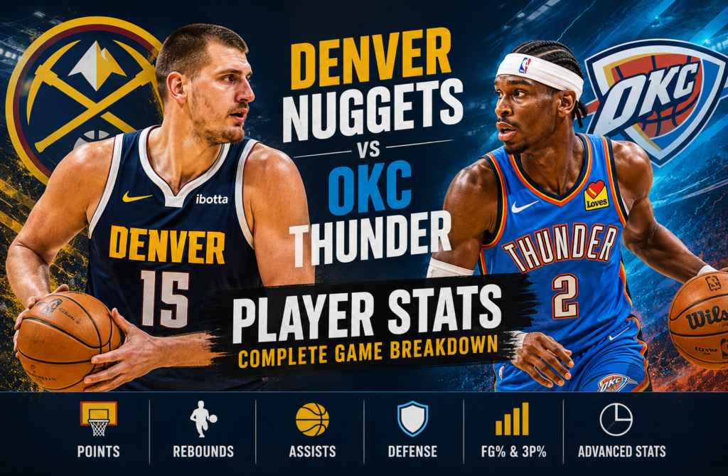 denver nuggets vs okc thunder match player stats