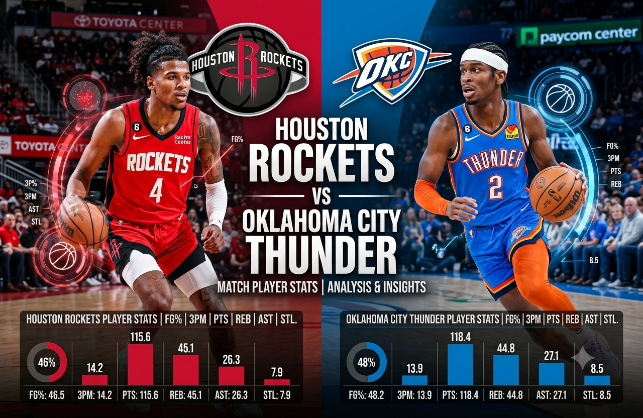 Houston Rockets vs Oklahoma City Thunder Match Player Stats