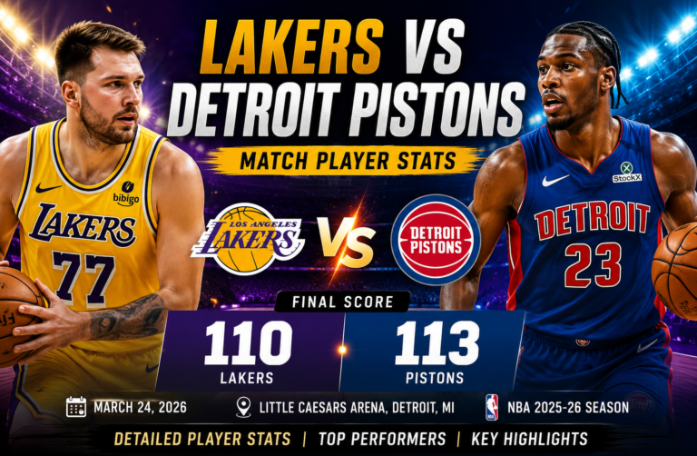 Lakers vs Detroit Pistons Match Player Stats
