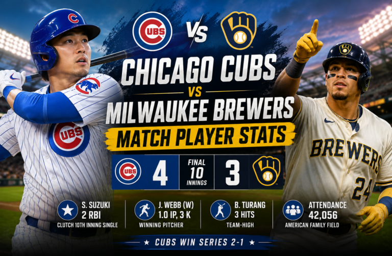 Milwaukee Brewers vs Chicago Cubs Match Player Stats