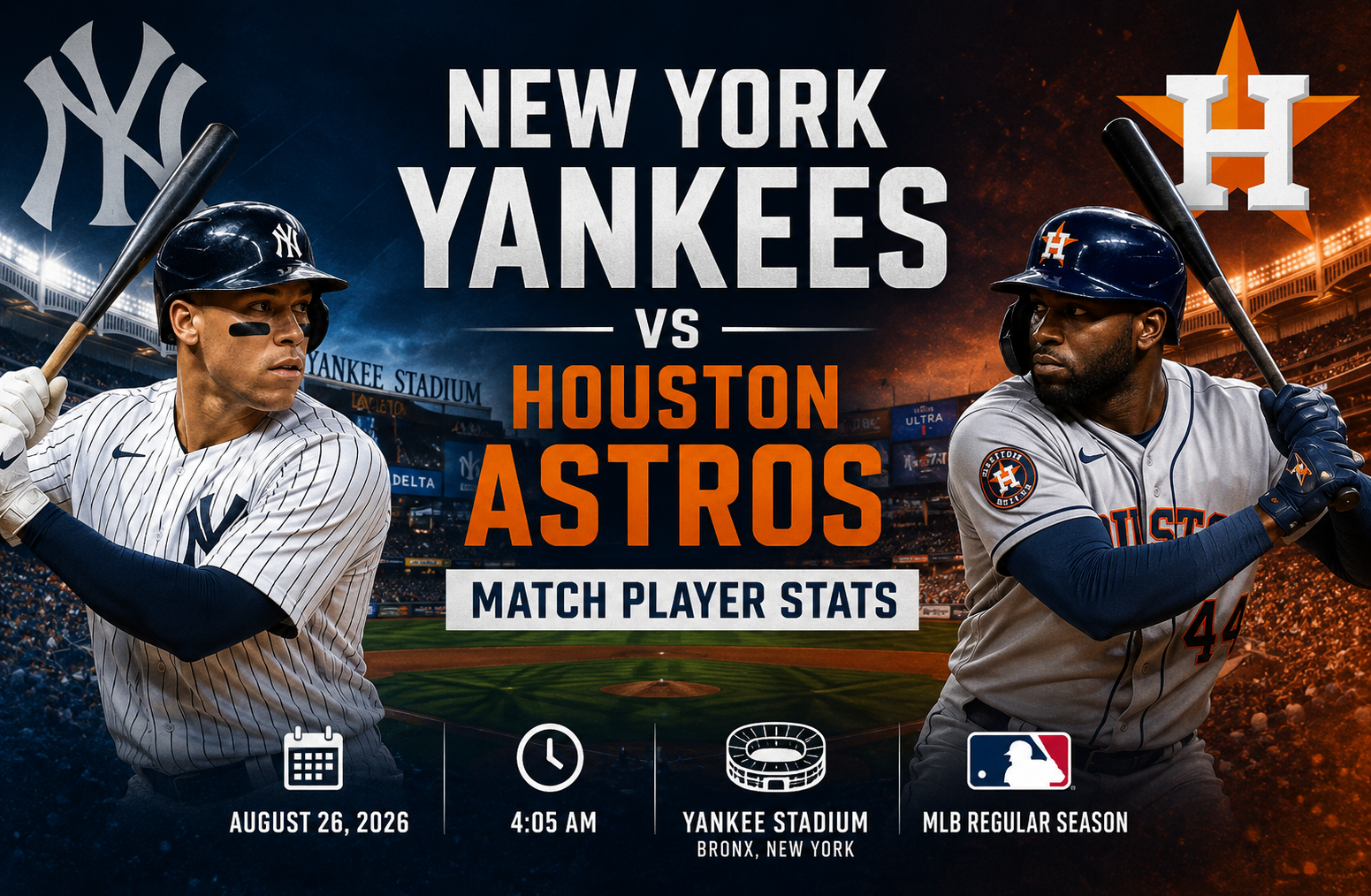 New York Yankees vs Houston Astros Match Player Stats