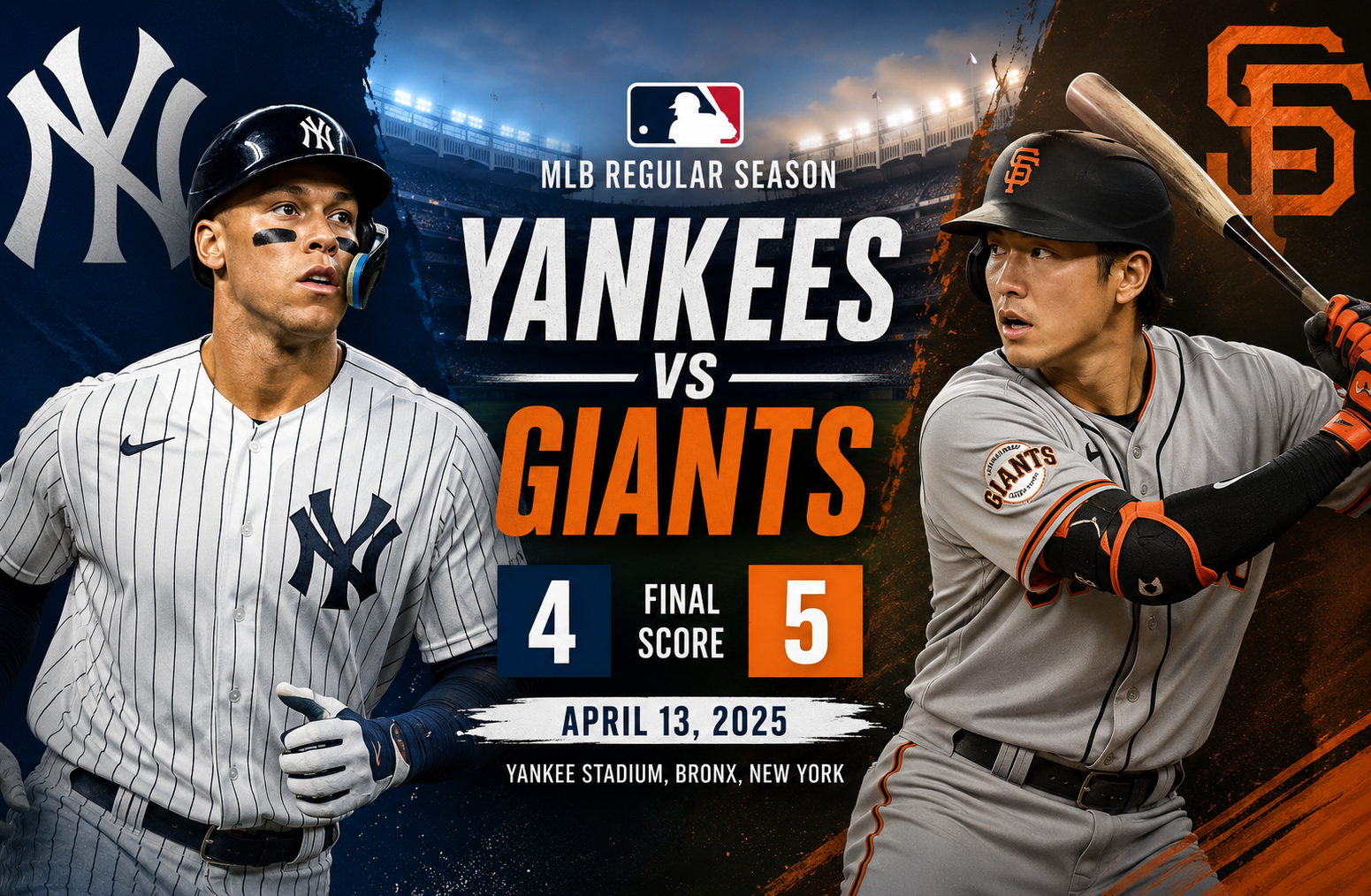New York Yankees vs San Francisco Giants Match Player Stats