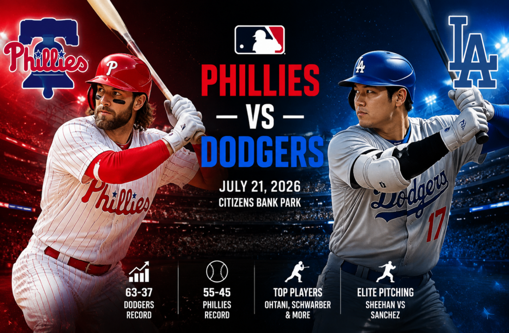 phillies vs dodgers match player stats