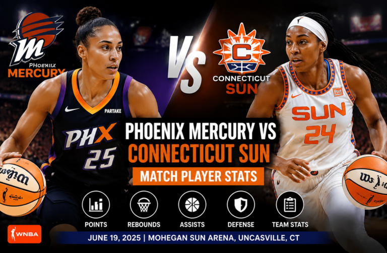 Phoenix Mercury vs Connecticut Sun Match Player Stats