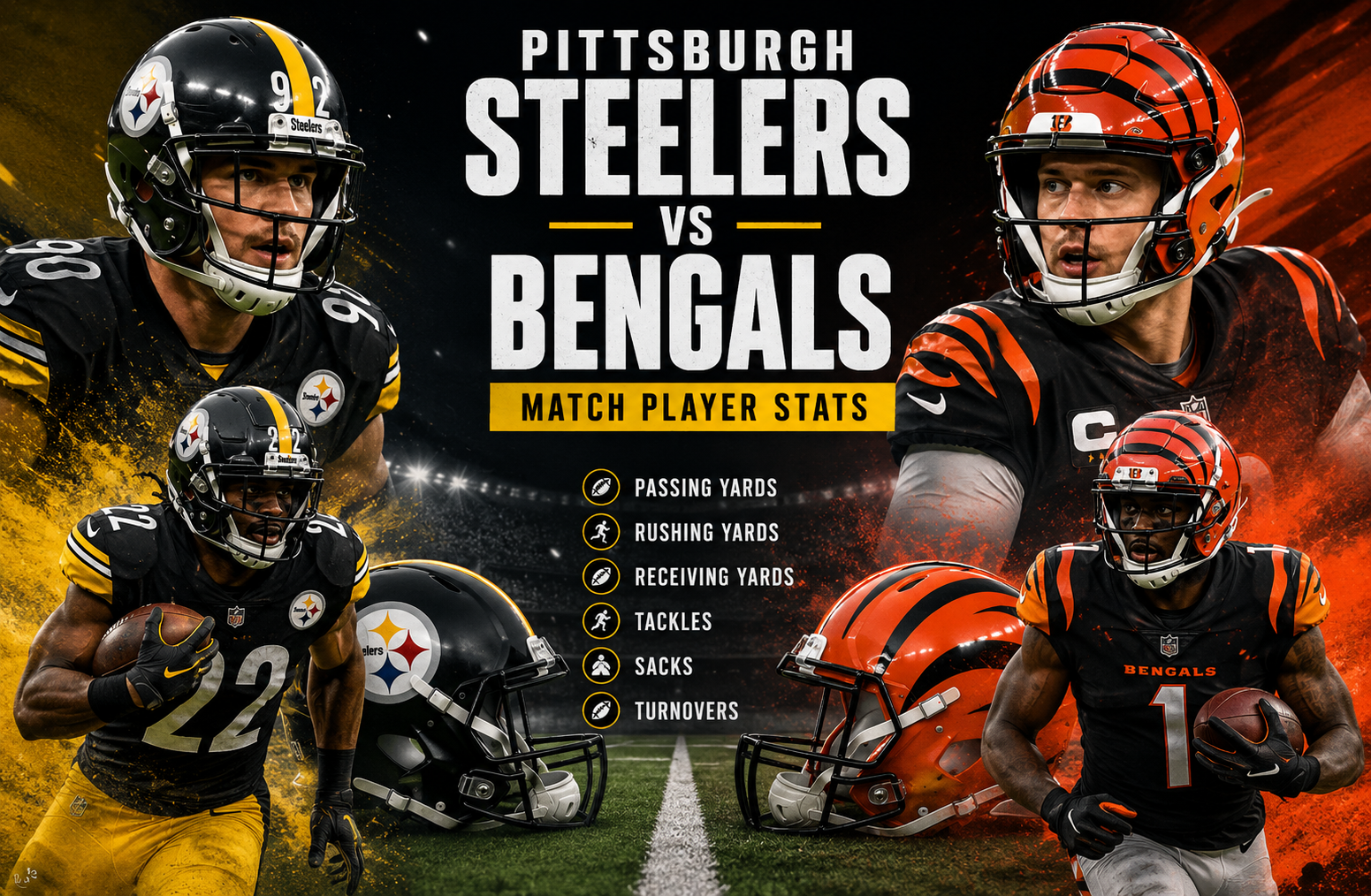 Pittsburgh Steelers vs Bengals Match Player Stats