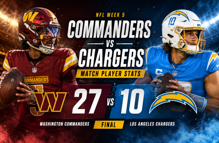 Washington Commanders vs Chargers Match Player Stats