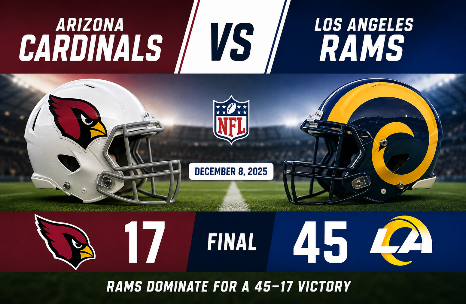 Arizona Cardinals vs Rams Match Player Stats
