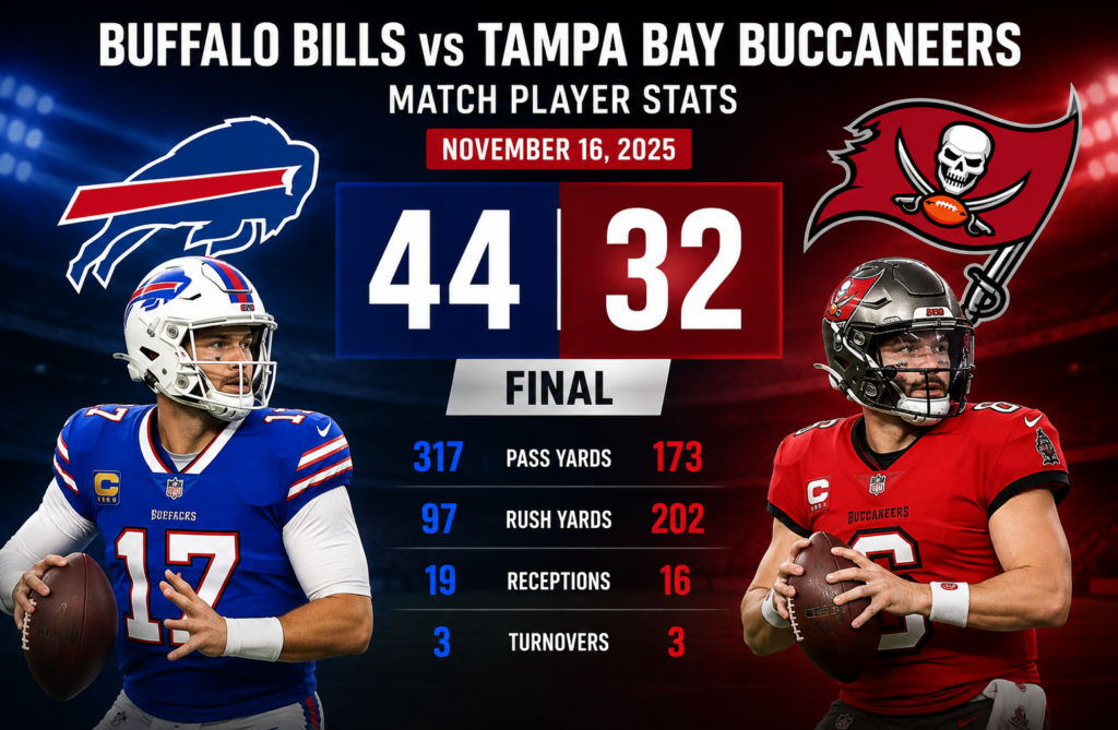 Buffalo Bills vs Tampa Bay Buccaneers Match Player Stats