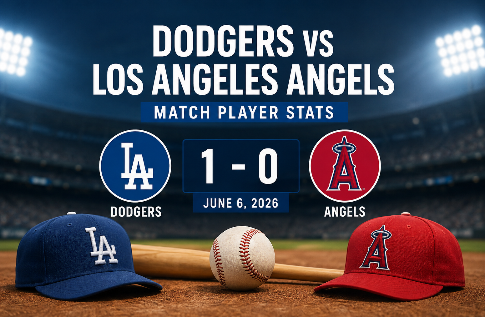 Dodgers vs Los Angeles Angels Match Player Stats