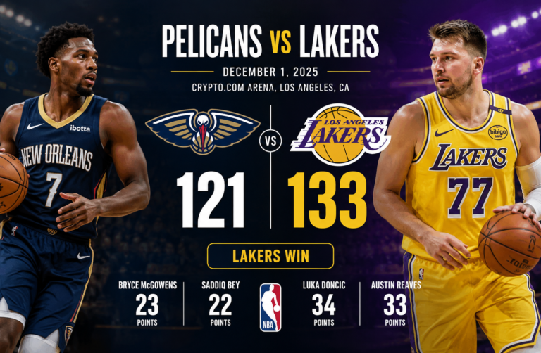 New Orleans Pelicans vs Los Angeles Lakers Match Player Stats