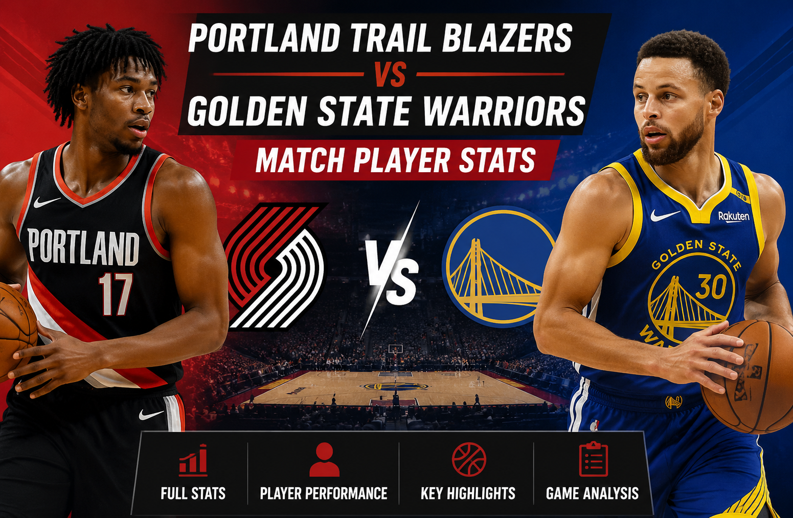 Portland Trail Blazers vs Warriors Match Stats