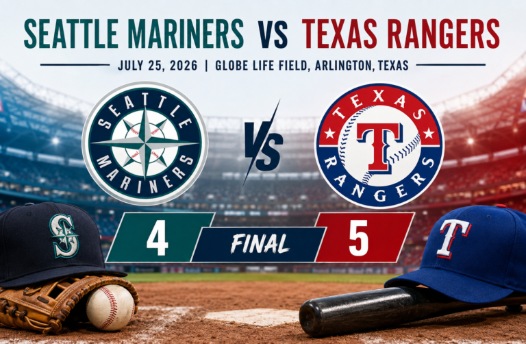 Seattle Mariners vs Texas Rangers Match Player Stats