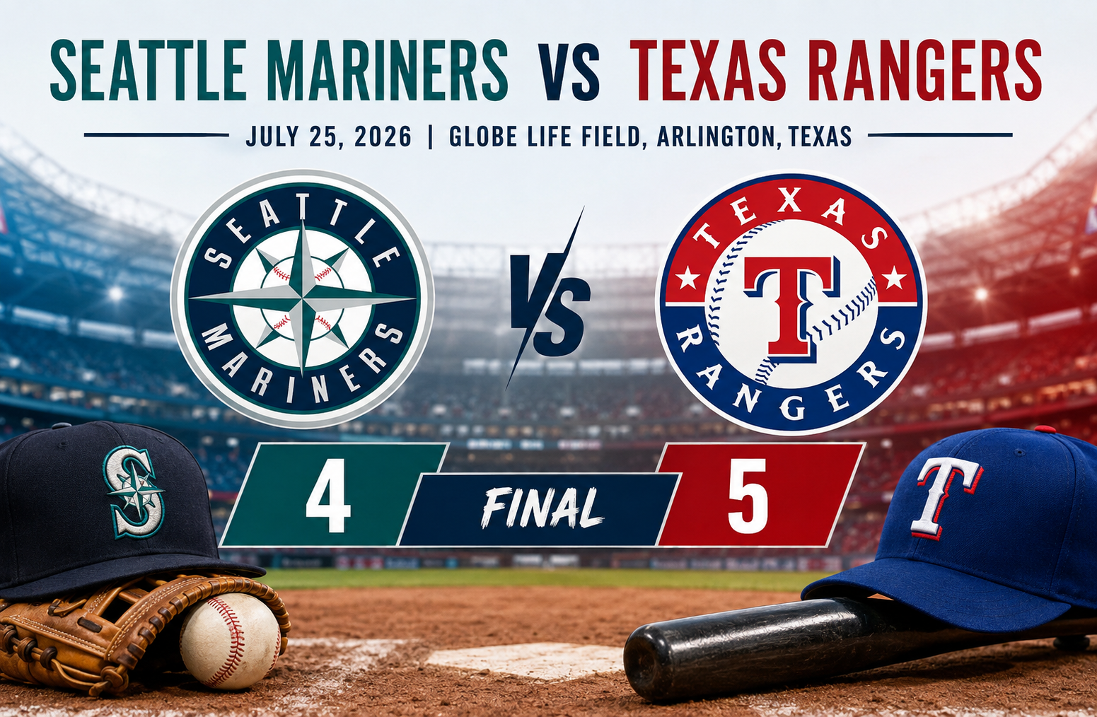 Seattle Mariners vs Texas Rangers Match Player Stats