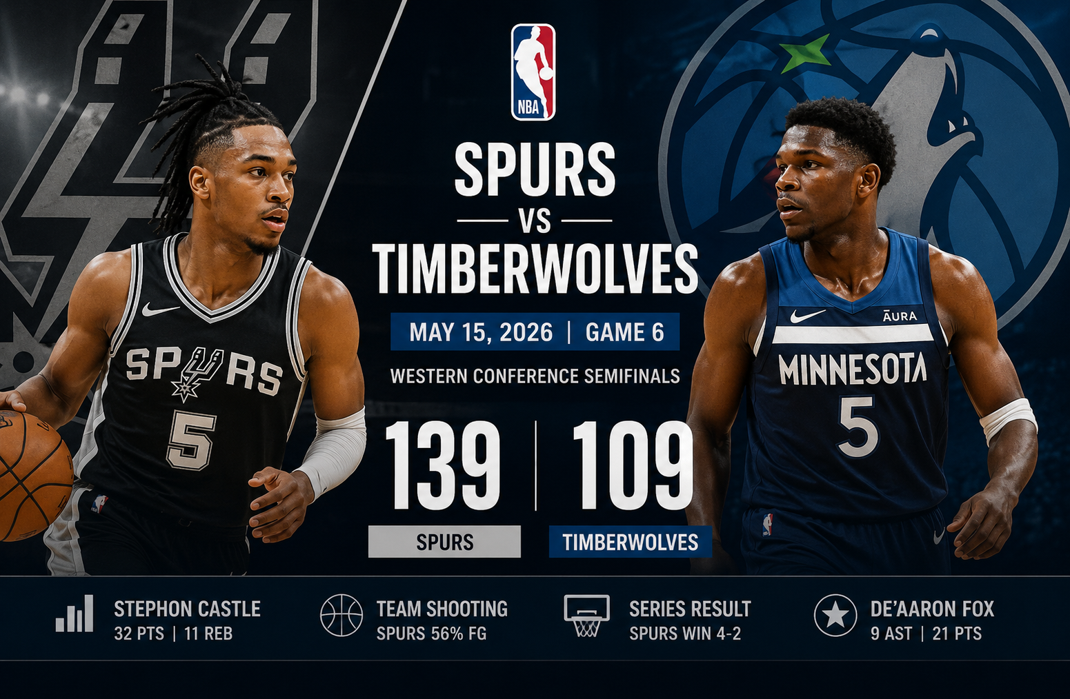Timberwolves vs San Antonio Spurs Match Player Stats: Game 6 Breakdown