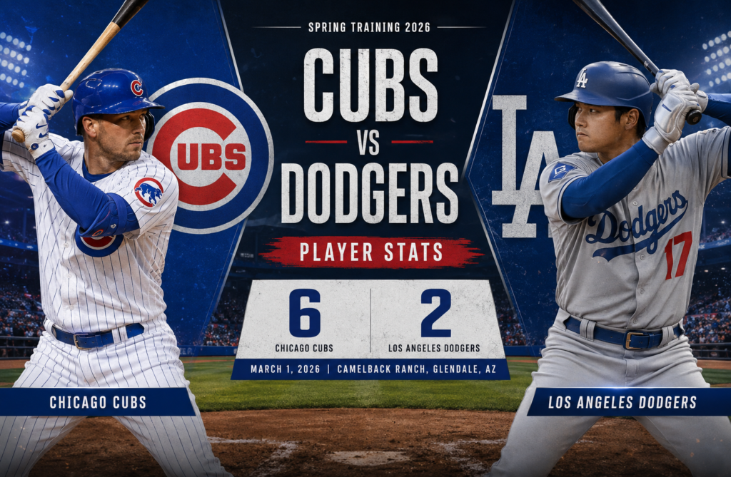 Chicago Cubs vs Dodgers Match Player Stats