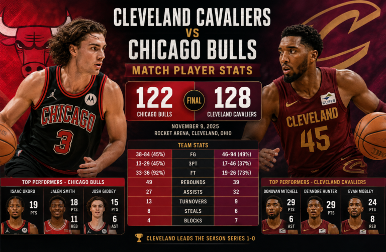 cleveland cavaliers vs chicago bulls match player stats