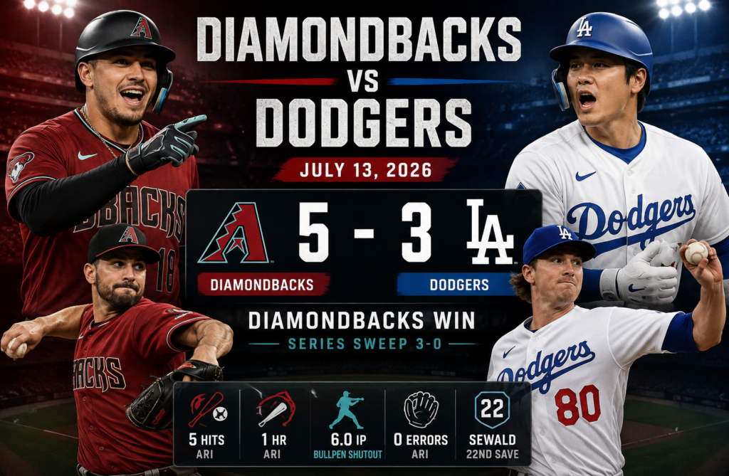 diamondbacks vs dodgers match player stats