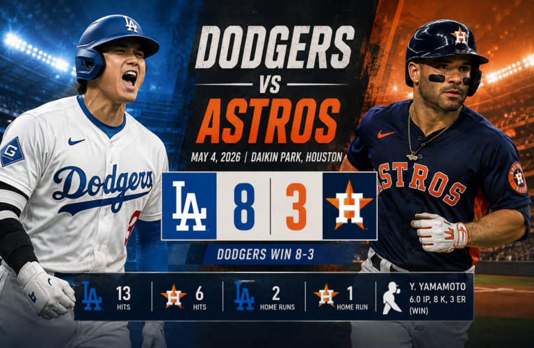 dodgers vs houston astros match player stats