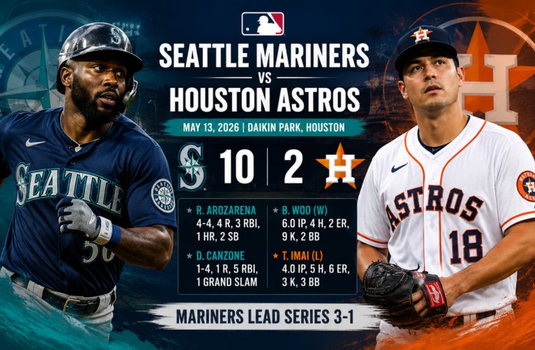 houston astros vs seattle mariners match player stats
