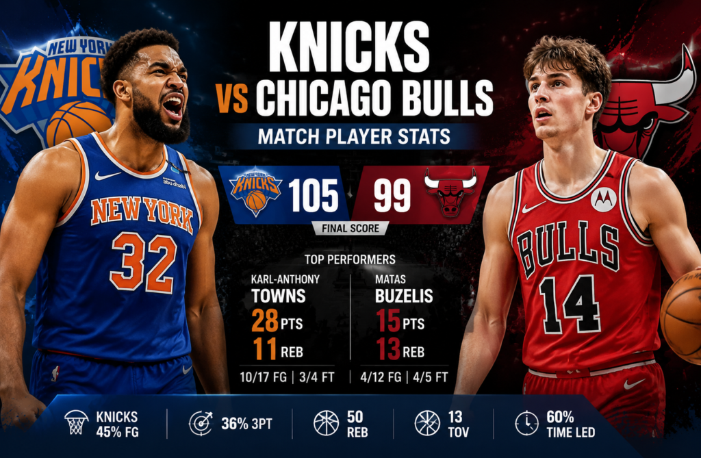 knicks vs chicago bulls match player stats
