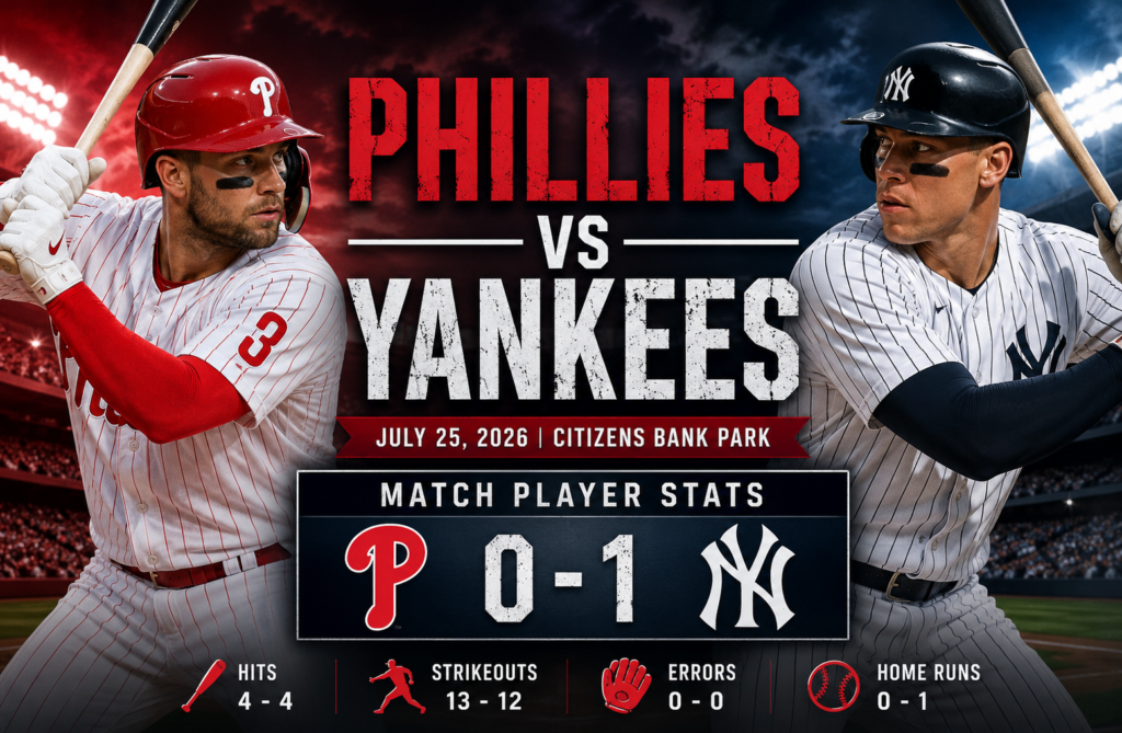 phillies vs new york yankees match player stats