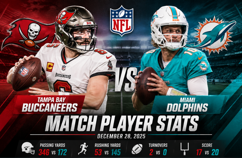 tampa bay buccaneers vs miami dolphins match player stats