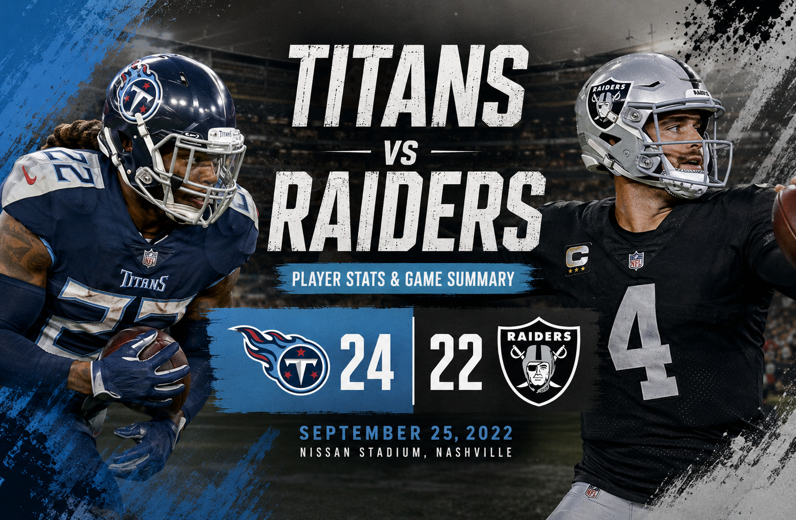 tennessee titans vs las vegas raiders match player stats