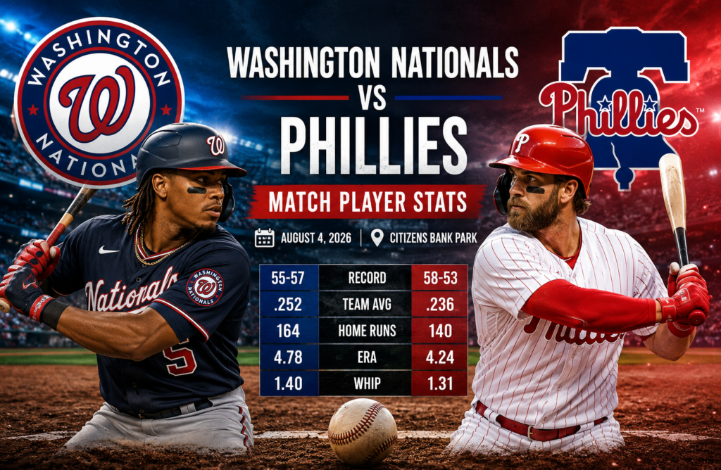 washington nationals vs phillies match player stats